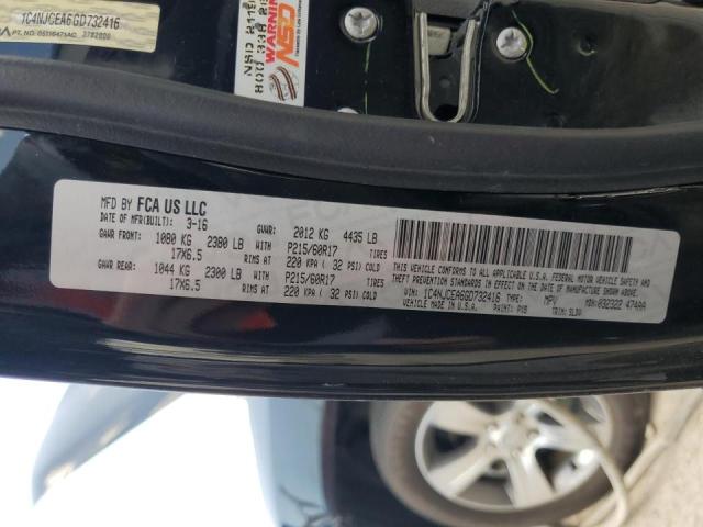 2016 Jeep Compass Latitude VIN: 1C4NJCEA6GD732416 Lot: 52821244