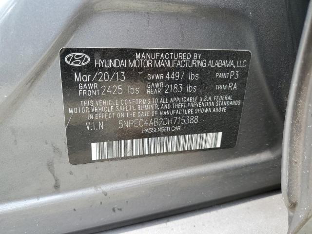 2013 Hyundai Sonata Se VIN: 5NPEC4AB2DH715388 Lot: 53426184