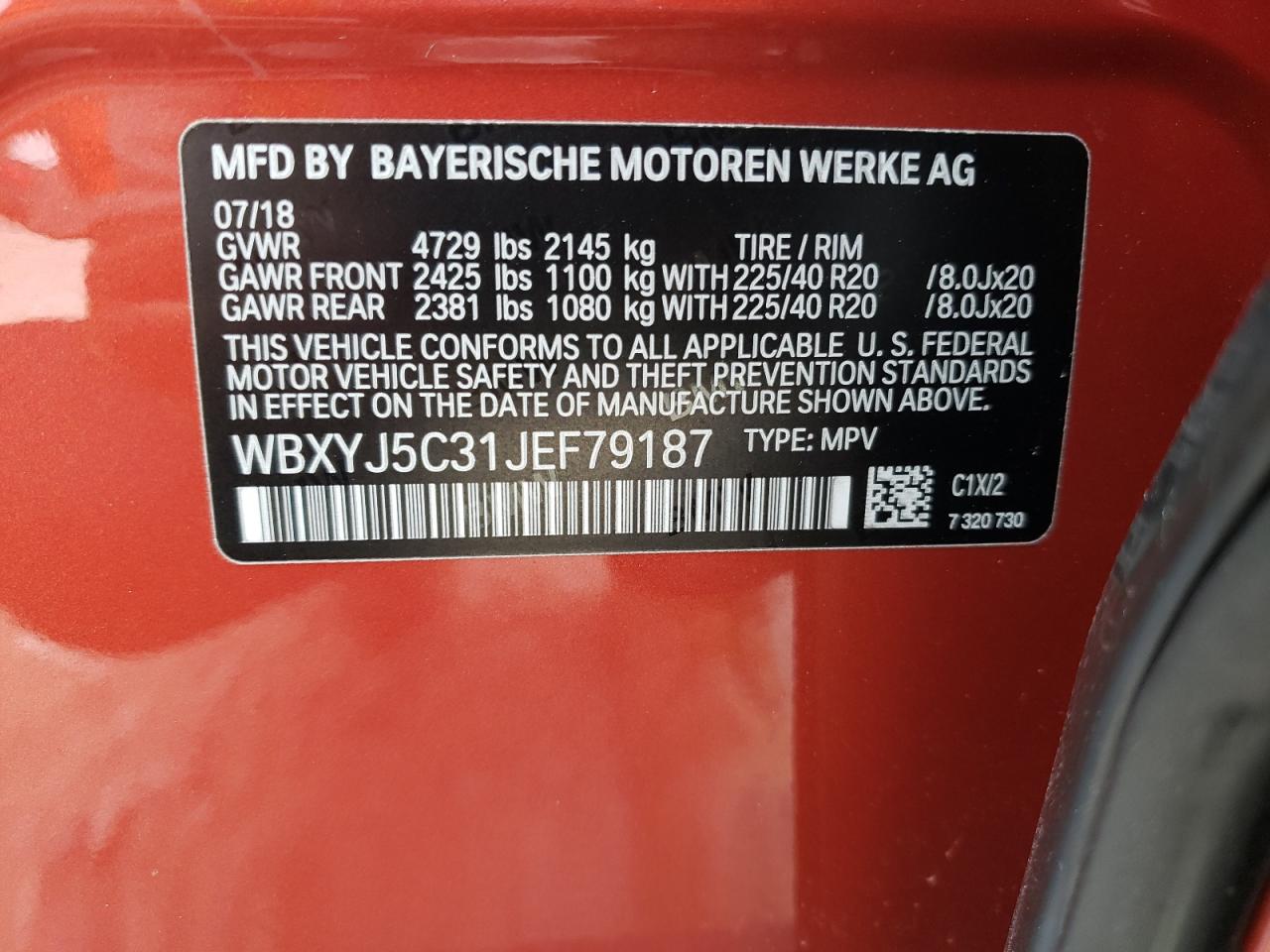 WBXYJ5C31JEF79187 2018 BMW X2 xDrive28I