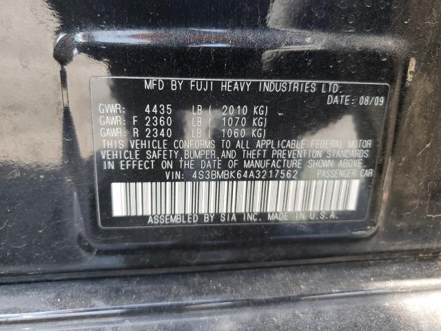 2010 Subaru Legacy 2.5I Limited VIN: 4S3BMBK64A3217562 Lot: 55946504