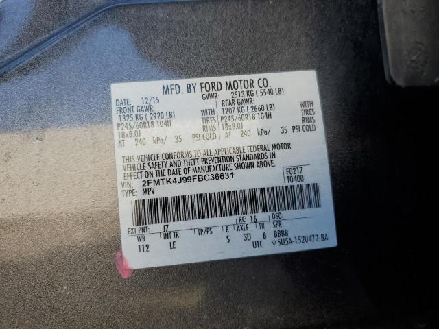 2015 Ford Edge Sel VIN: 2FMTK4J99FBC36631 Lot: 54619544