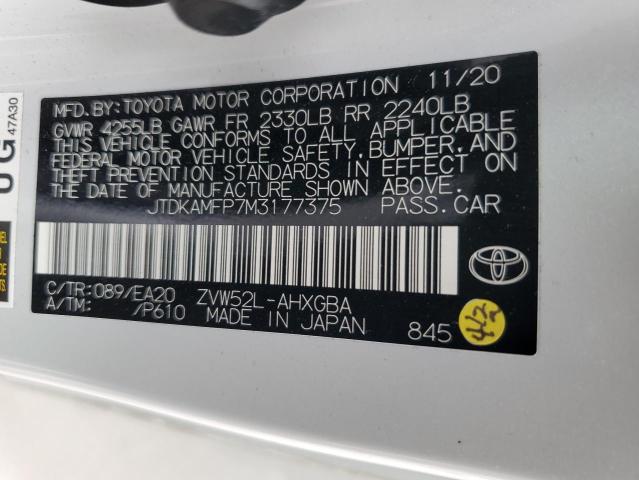 2021 Toyota Prius Prime Le VIN: JTDKAMFP7M3177375 Lot: 53711704