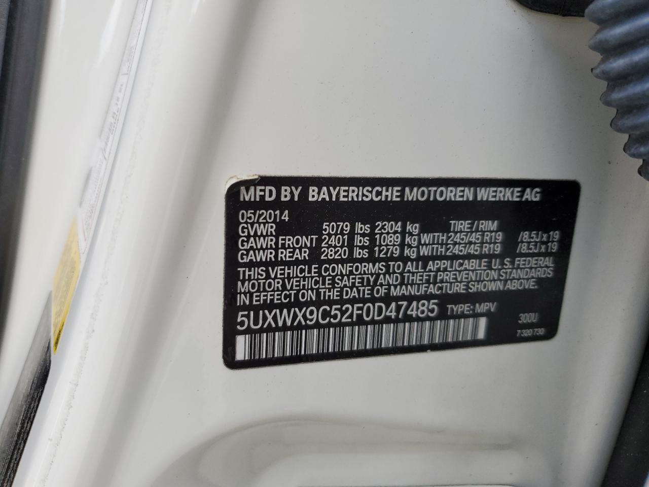 5UXWX9C52F0D47485 2015 BMW X3 xDrive28I