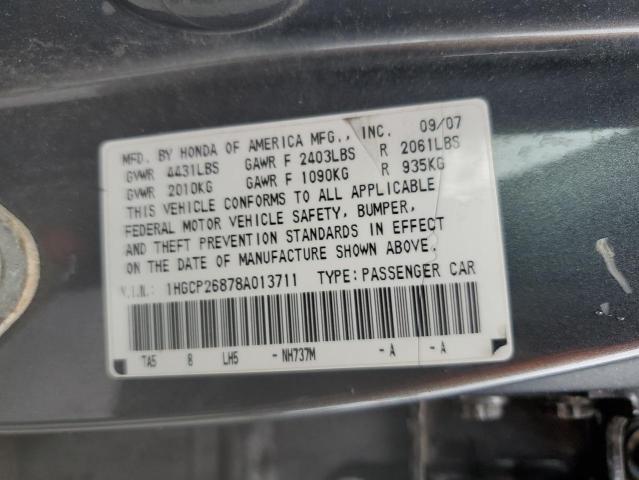 2008 Honda Accord Exl VIN: 1HGCP26878A013711 Lot: 55302824