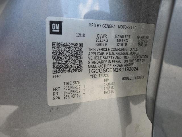 2019 Chevrolet Colorado Lt VIN: 1GCGSCEN1K1192024 Lot: 56920904