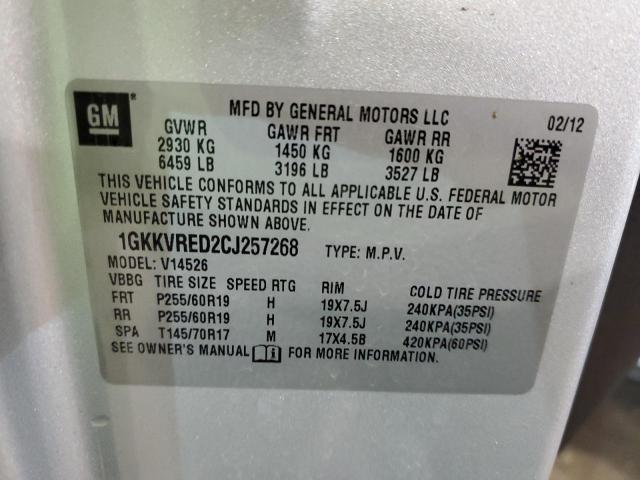 2012 GMC Acadia Slt-1 VIN: 1GKKVRED2CJ257268 Lot: 53435884