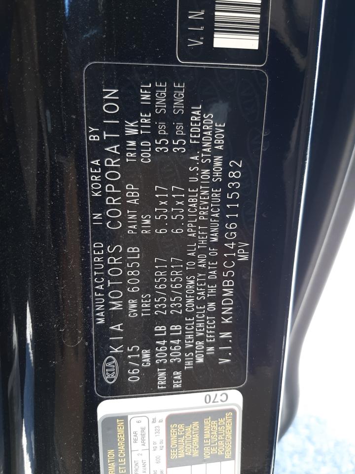 KNDMB5C14G6115382 2016 Kia Sedona Lx