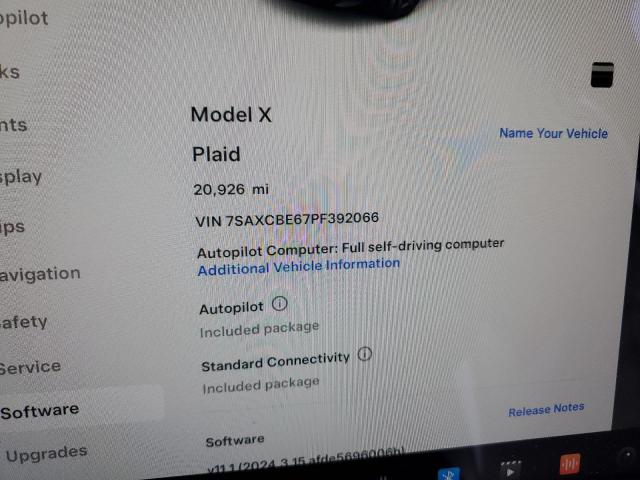 2023 Tesla Model X VIN: 7SAXCBE67PF392066 Lot: 55492394