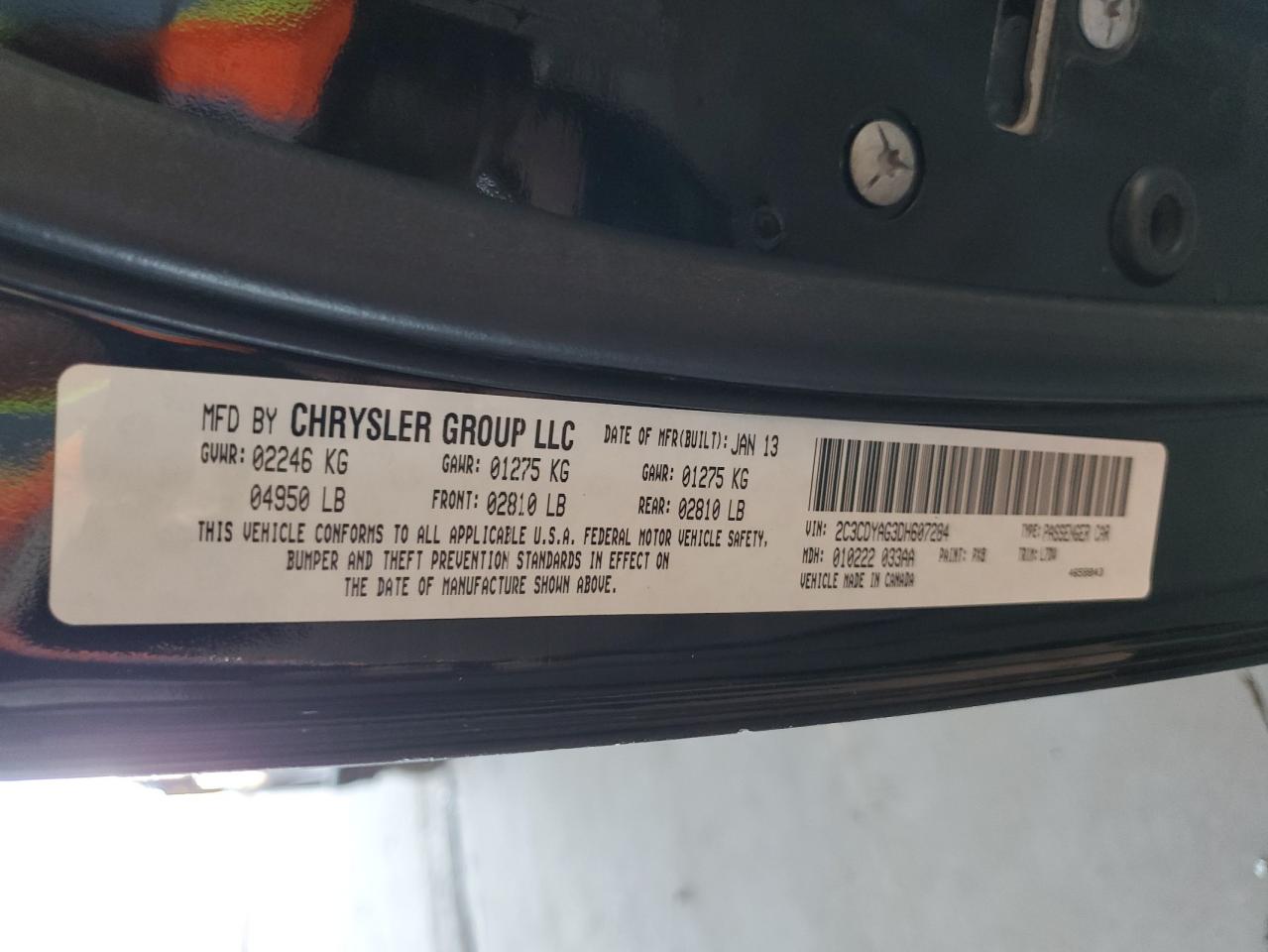 2C3CDYAG3DH607284 2013 Dodge Challenger Sxt