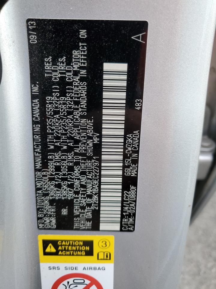 2T2BK1BA9EC227971 2014 Lexus Rx 350 Base