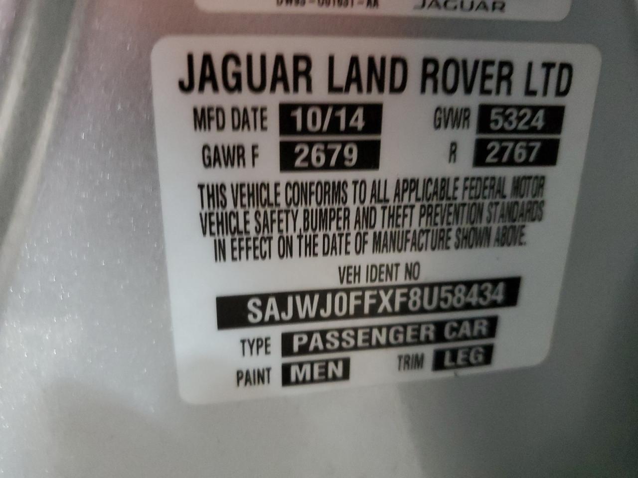 SAJWJ0FFXF8U58434 2015 Jaguar Xf 3.0 Sport Awd