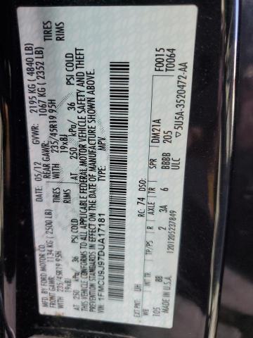 2013 Ford Escape Titanium VIN: 1FMCU9J97DUA17181 Lot: 55319054