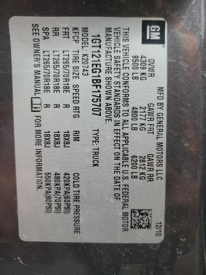 1GT121EG1BF175707 2011 GMC Sierra K2500 Slt