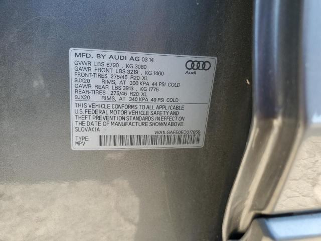 2014 Audi Q7 Premium Plus VIN: WA1LGAFE0ED017859 Lot: 55484734