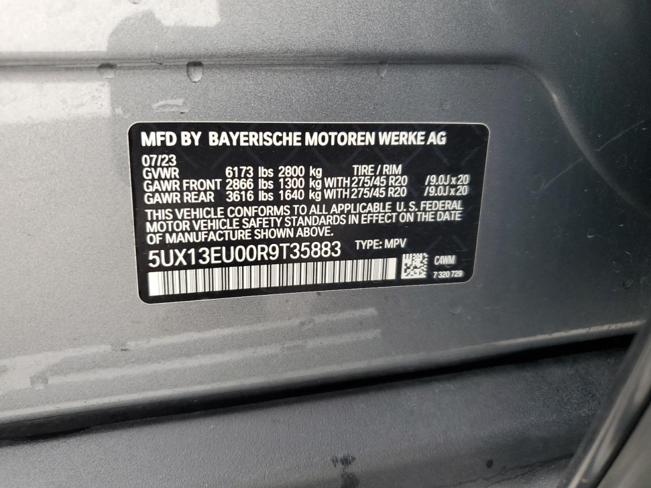 5UX13EU00R9T35883 2024 BMW X5 Sdrive 40I