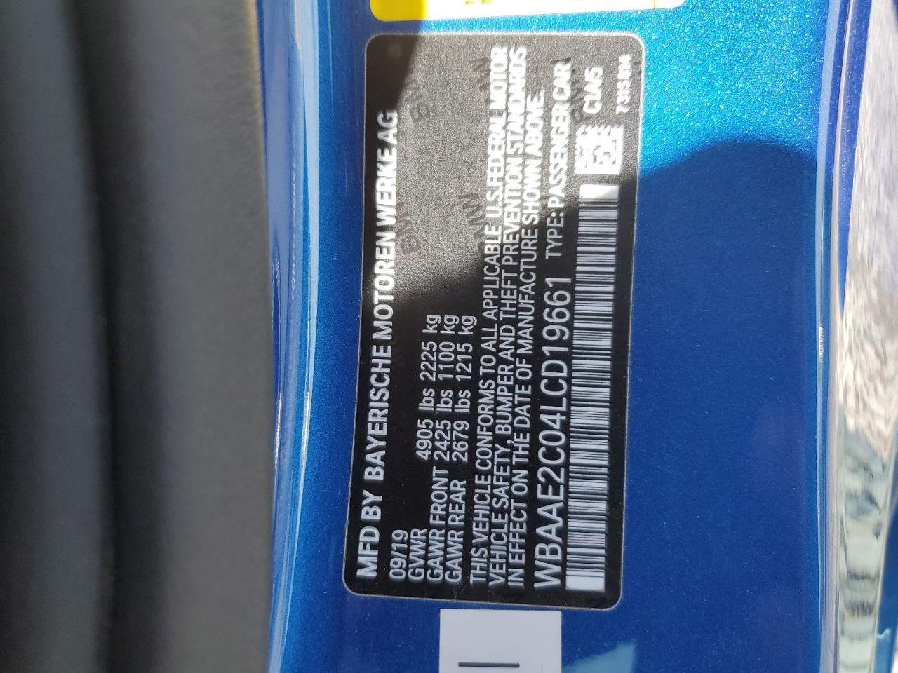 WBAAE2C04LCD19661 2020 BMW 840I