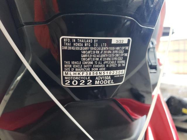 2022 HONDA ADV150 A - MLHKF3856N5102306