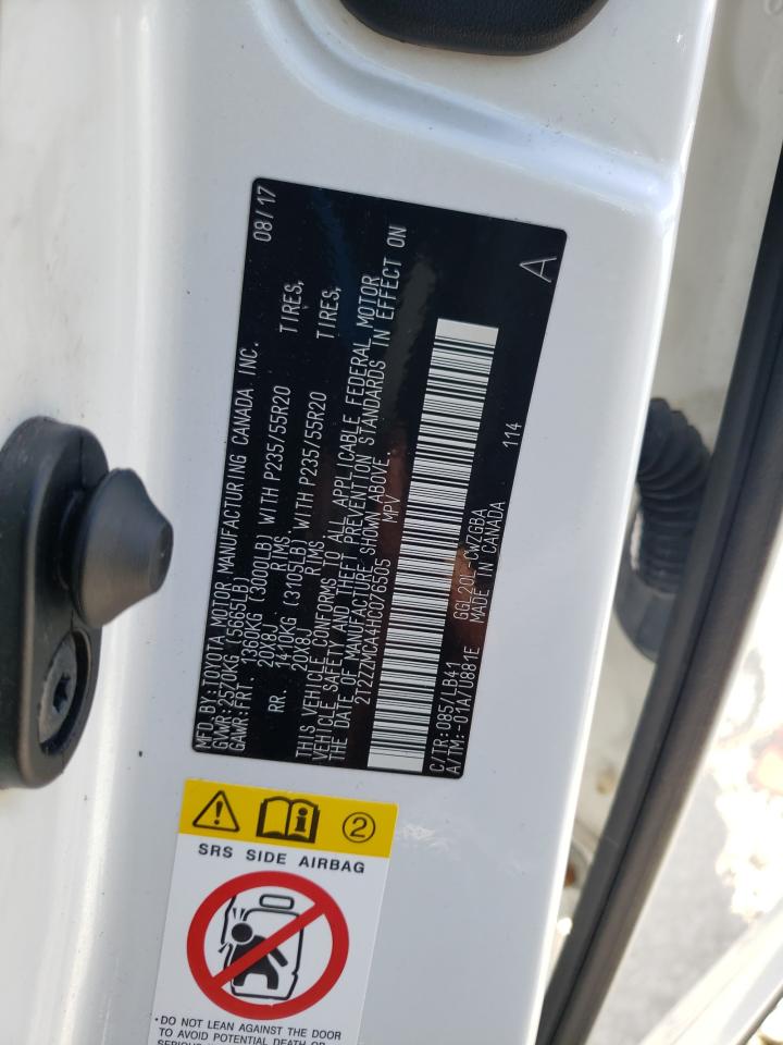 2T2ZZMCA4HC076505 2017 Lexus Rx 350 Base