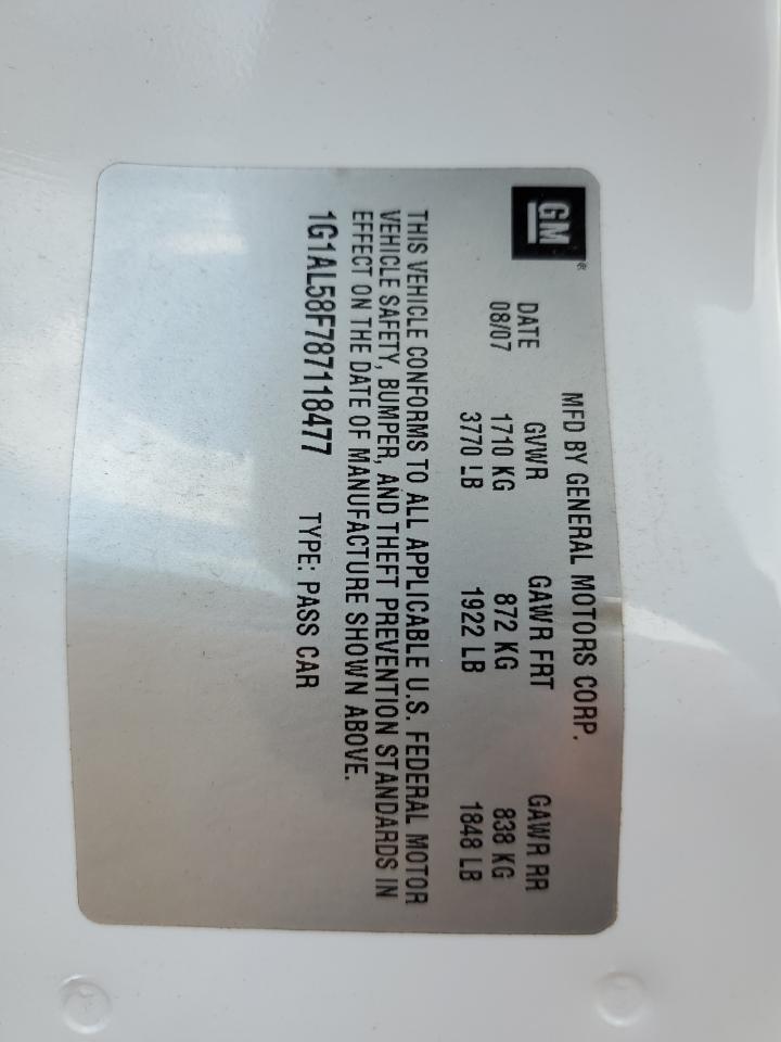 1G1AL58F787118477 2008 Chevrolet Cobalt Lt