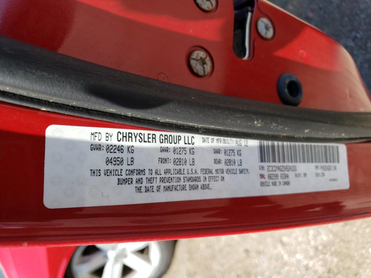 2C3CDYAG2DH524333 2013 Dodge Challenger Sxt