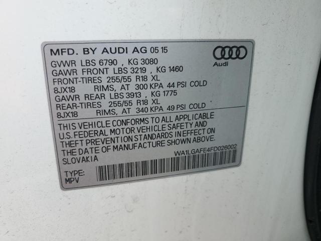 2015 Audi Q7 Premium Plus VIN: WA1LGAFE4FD026002 Lot: 53742314