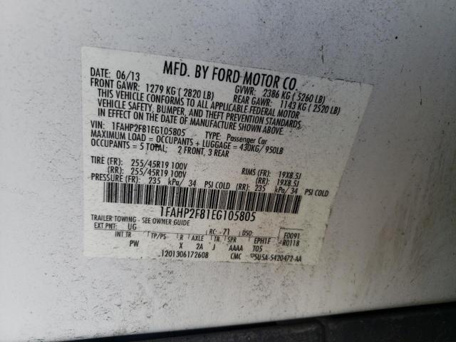 2014 Ford Taurus Limited VIN: 1FAHP2F81EG105805 Lot: 53892284