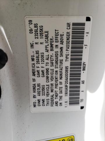 2010 Acura Tl VIN: 19UUA9F20AA000895 Lot: 52095434