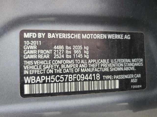 2011 BMW 328 I Sulev VIN: WBAPH5C57BF094418 Lot: 55031544