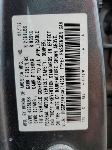 1HGCP3F88CA014350 2012 Honda Accord Exl