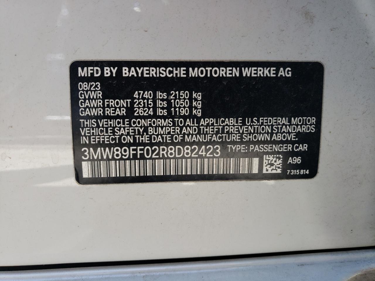 3MW89FF02R8D82423 2024 BMW 330Xi