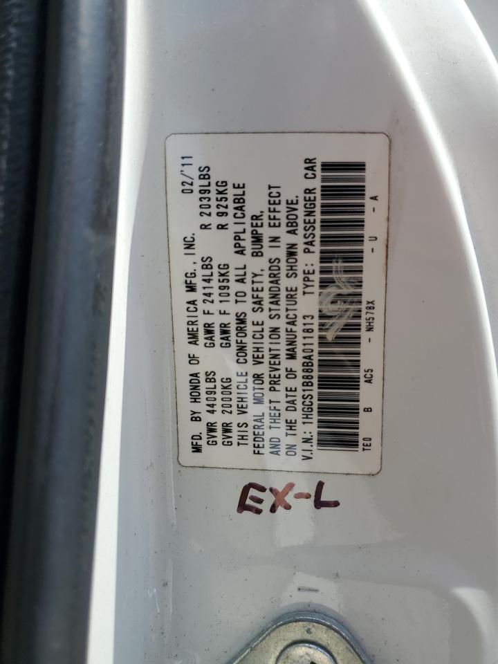 1HGCS1B88BA011813 2011 Honda Accord Exl