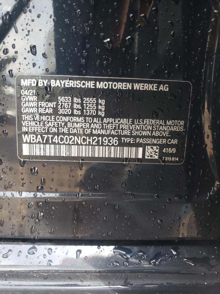 WBA7T4C02NCH21936 2022 BMW 740 Xi