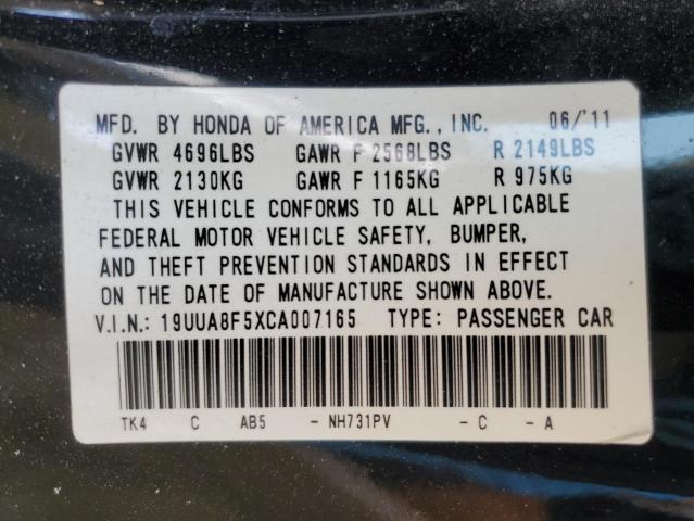 2012 Acura Tl VIN: 19UUA8F5XCA007165 Lot: 54620084