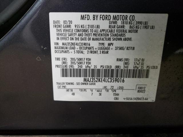 2020 Ford Ecosport Titanium VIN: MAJ3S2KE4LC359016 Lot: 55374864