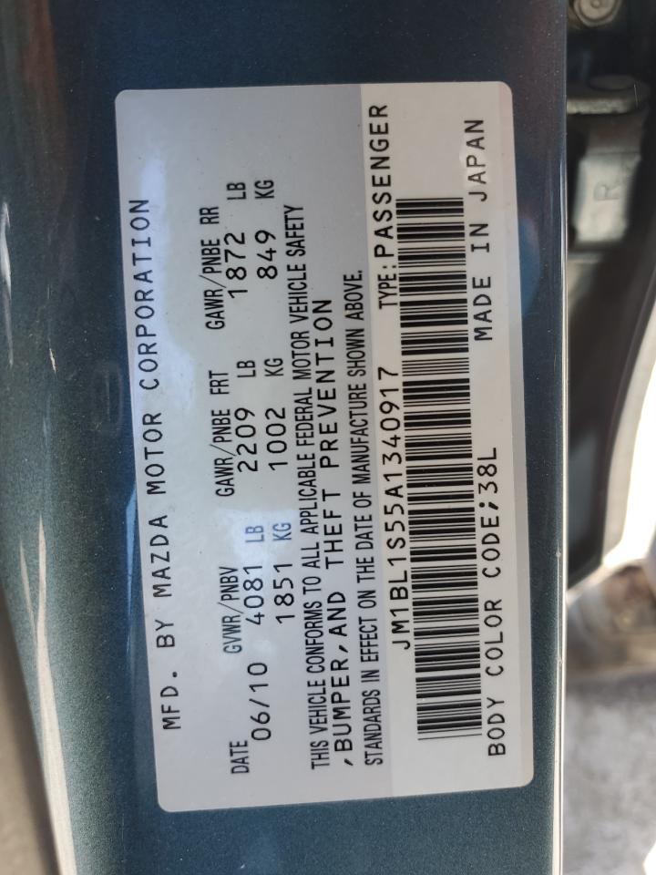 JM1BL1S55A1340917 2010 Mazda 3 S