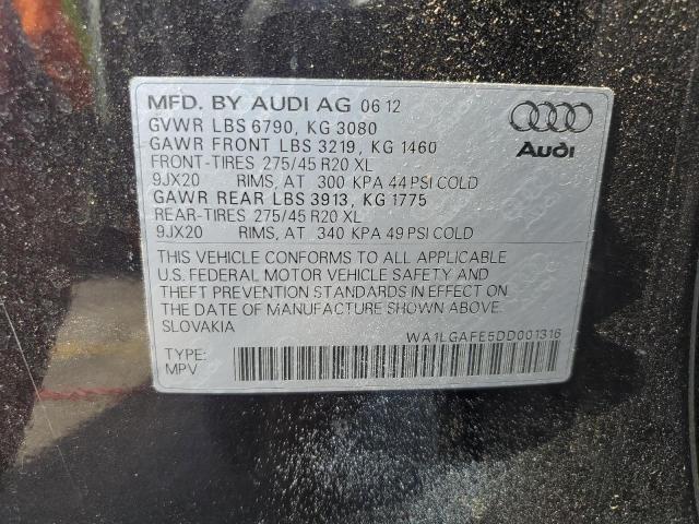 2013 Audi Q7 Premium Plus VIN: WA1LGAFE5DD001316 Lot: 54629194