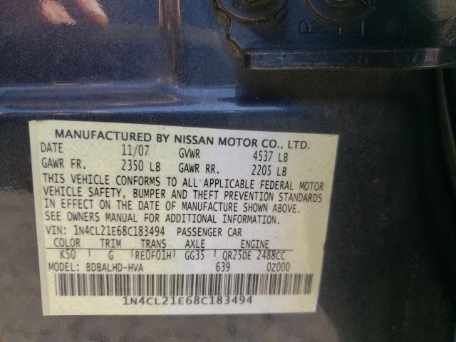 2008 Nissan Altima Hybrid VIN: 1N4CL21E68C183494 Lot: 54838844