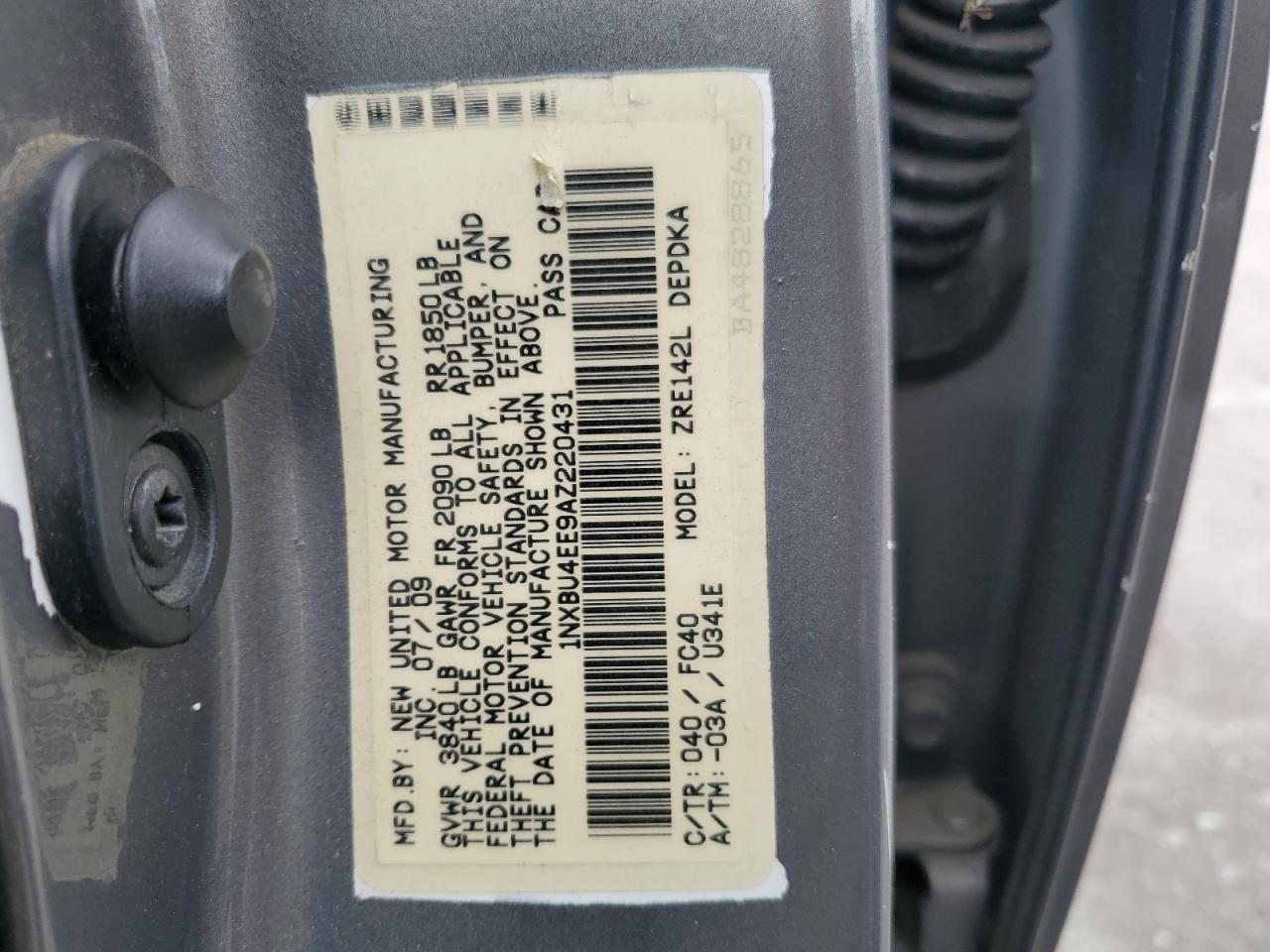 1NXBU4EE9AZ220431 2010 Toyota Corolla Base