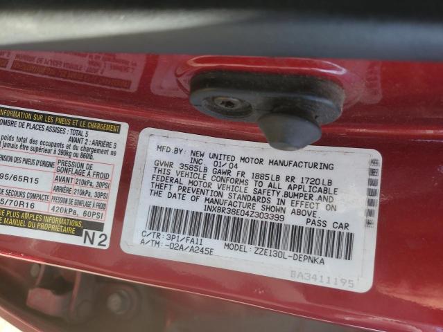 2004 Toyota Corolla Ce VIN: 1NXBR38E04Z303399 Lot: 54787924