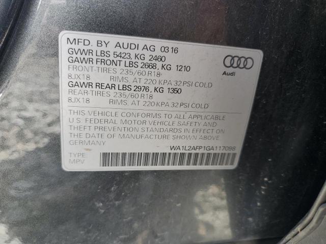 2016 Audi Q5 Premium Plus VIN: WA1L2AFP1GA117098 Lot: 55963724