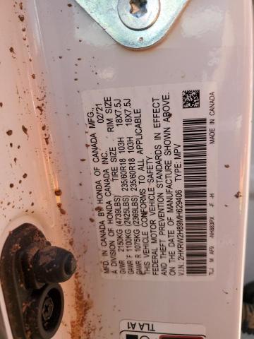 2021 Honda Cr-V Exl VIN: 2HKRW2H89MH629406 Lot: 55187024