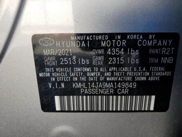 2021 Hyundai Sonata Sel VIN: KMHL14JA9MA149849 Lot: 56584024