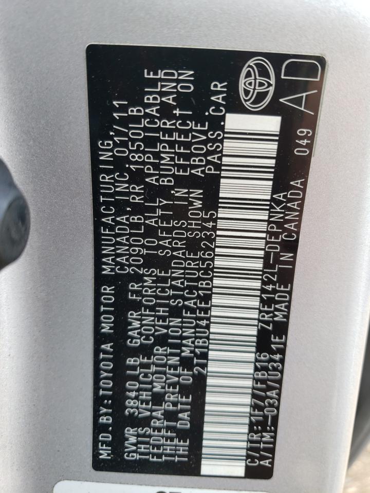 2T1BU4EE1BC562345 2011 Toyota Corolla Base