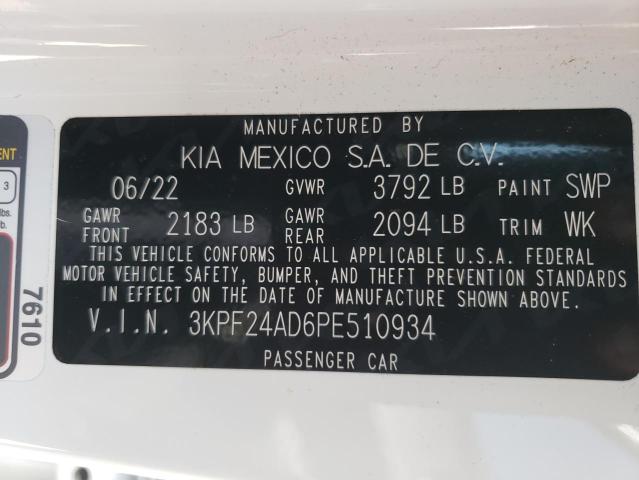 2023 Kia Forte Lx VIN: 3KPF24AD6PE510934 Lot: 56448004