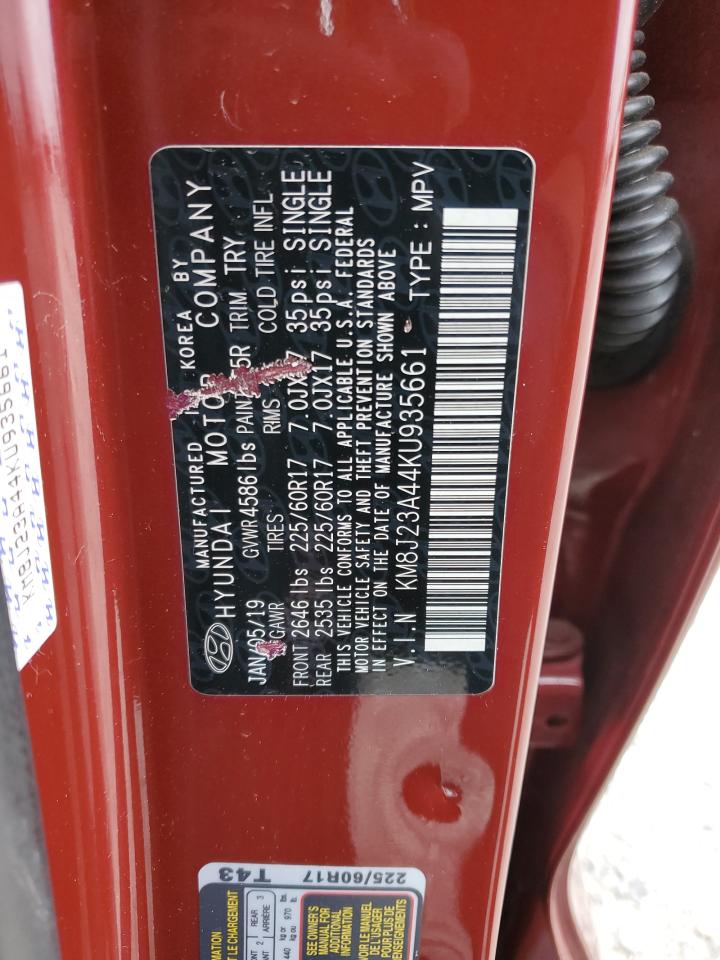 KM8J23A44KU935661 2019 Hyundai Tucson Se