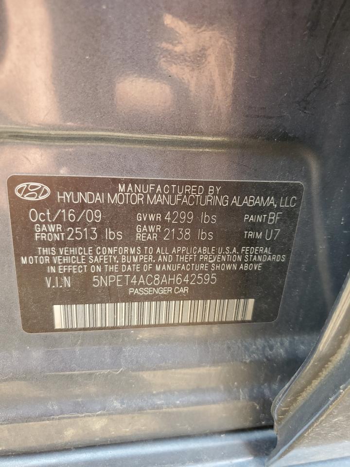 5NPET4AC8AH642595 2010 Hyundai Sonata Gls