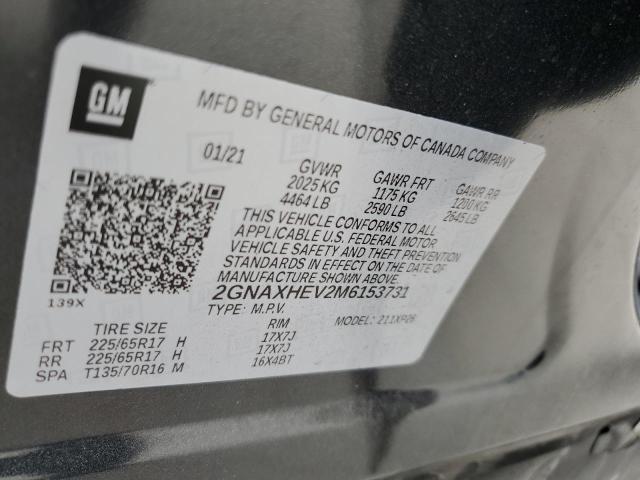 2021 Chevrolet Equinox Ls VIN: 2GNAXHEV2M6153731 Lot: 55452184