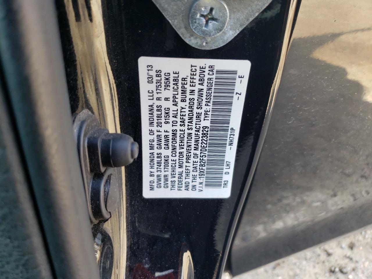 19XFB2F57DE223829 2013 Honda Civic Lx