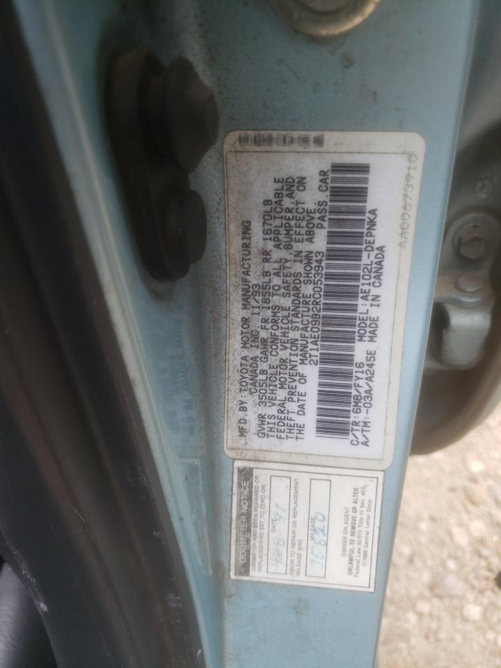 2T1AE09B2RC053943 1994 Toyota Corolla Le