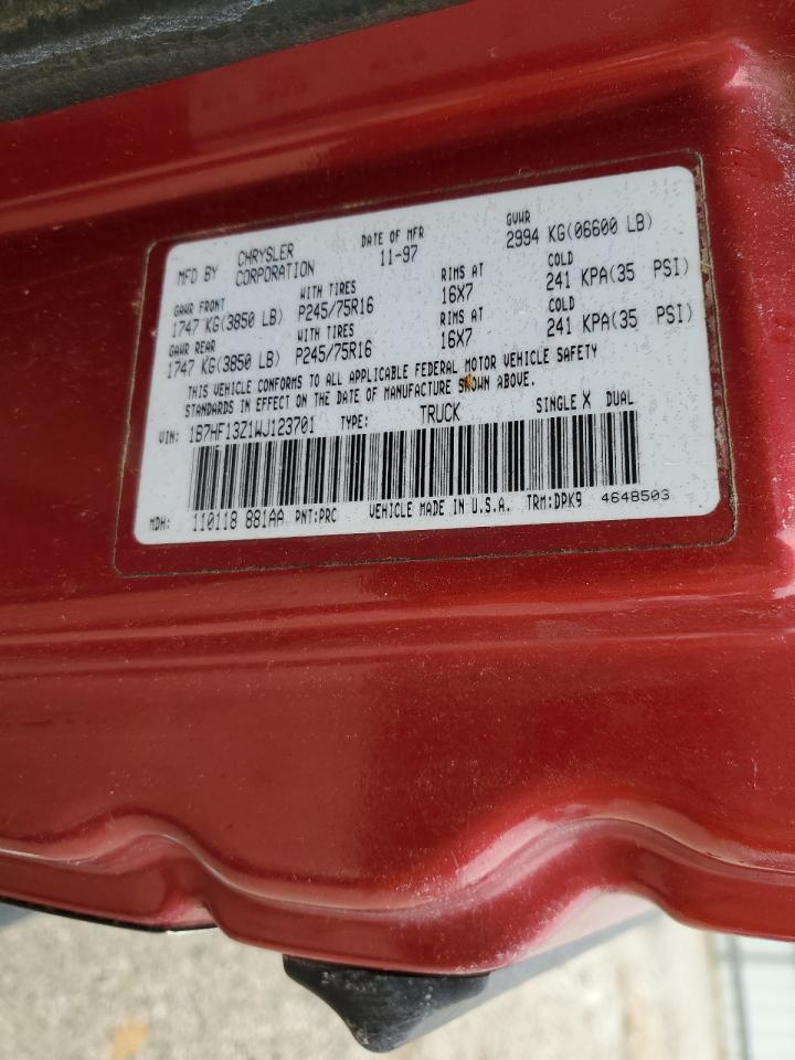 1B7HF13Z1WJ123701 1998 Dodge Ram 1500
